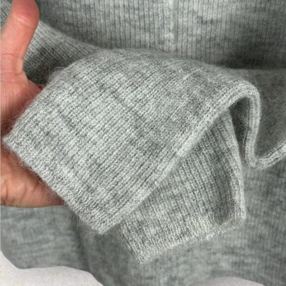 Sezane Gaspard Cardigan Sweater Size Large French Mottled Grey Reversible Knit L - Picture 7 of 13